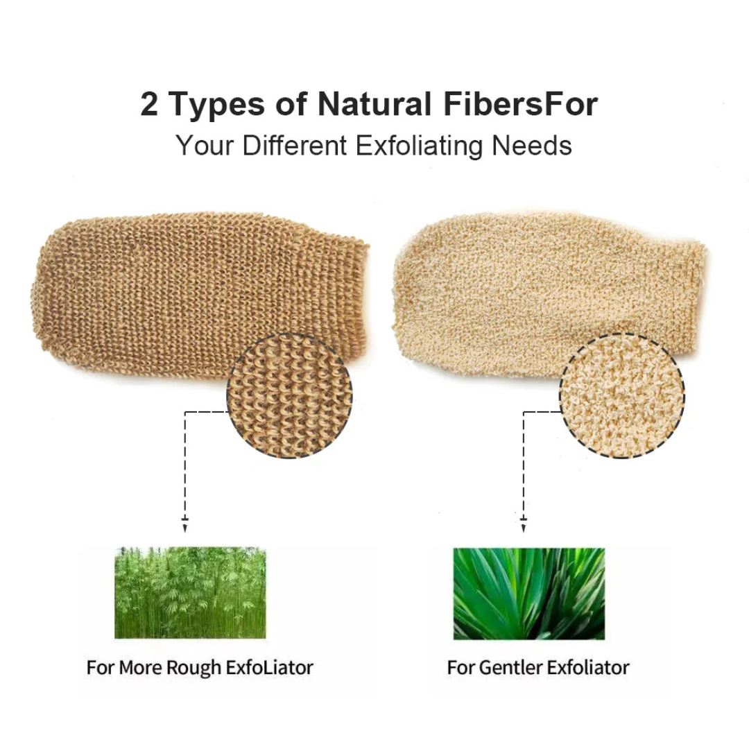 Exfoliating Gloves with Natural Fiber