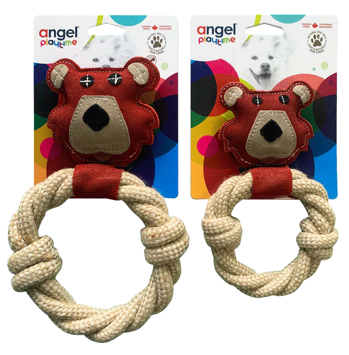 Natural Bear & Rope Dog Toy