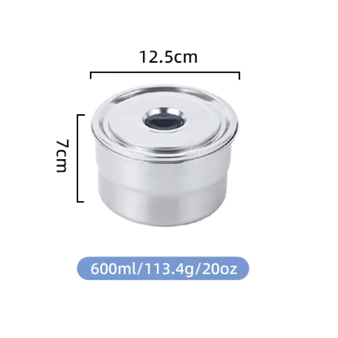 Food Container Stainless Steel 304 Round With Silicone Vent