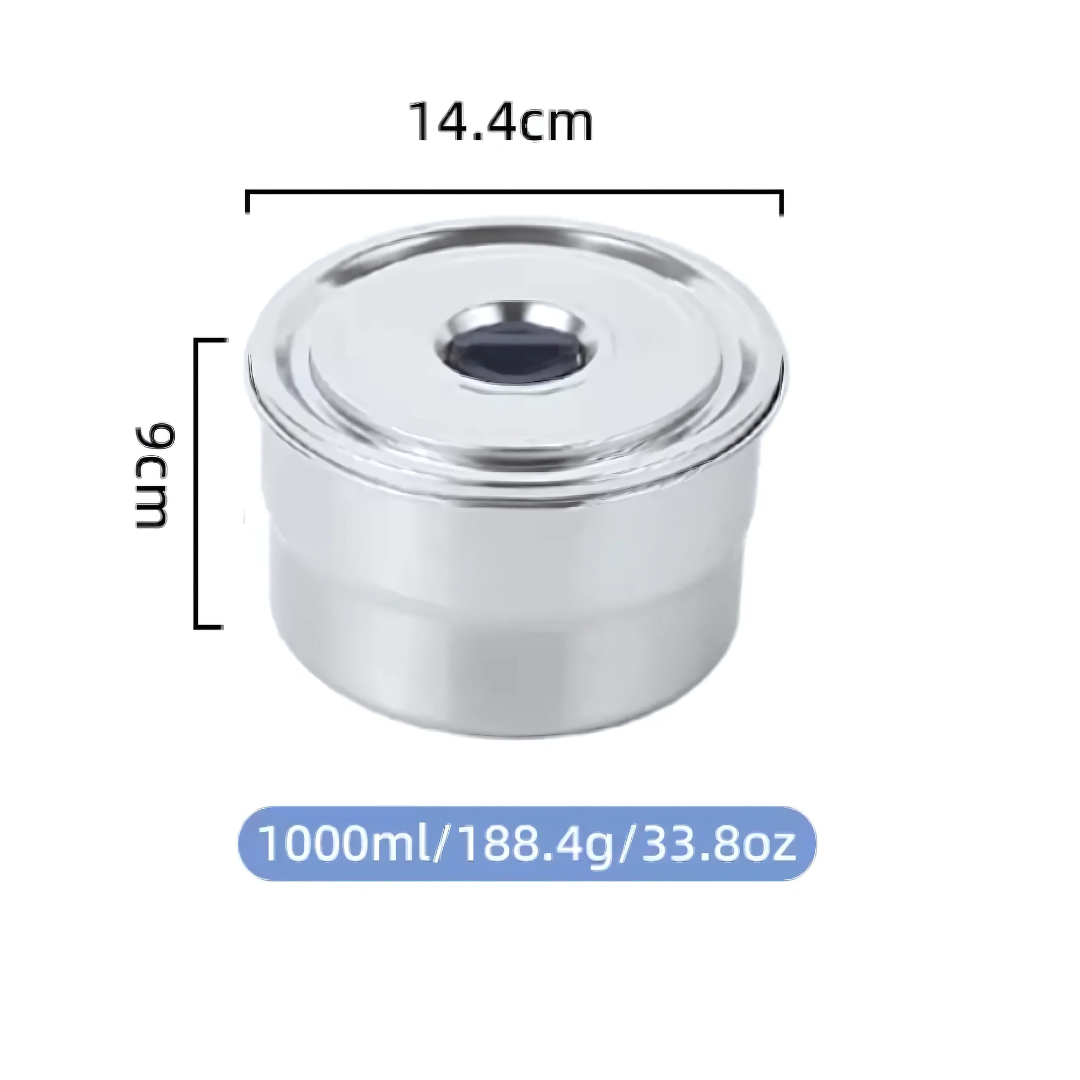 Food Container Stainless Steel 304 Round With Silicone Vent