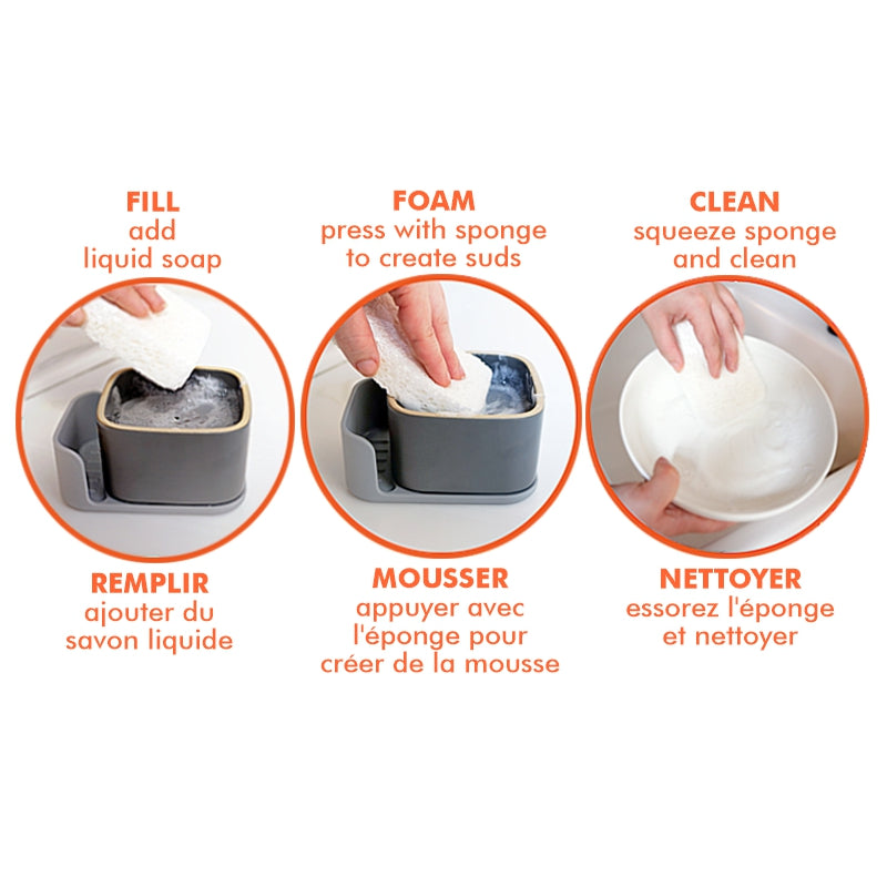 BUBBLE-UP™ Foaming Soap Dispenser & Sponge