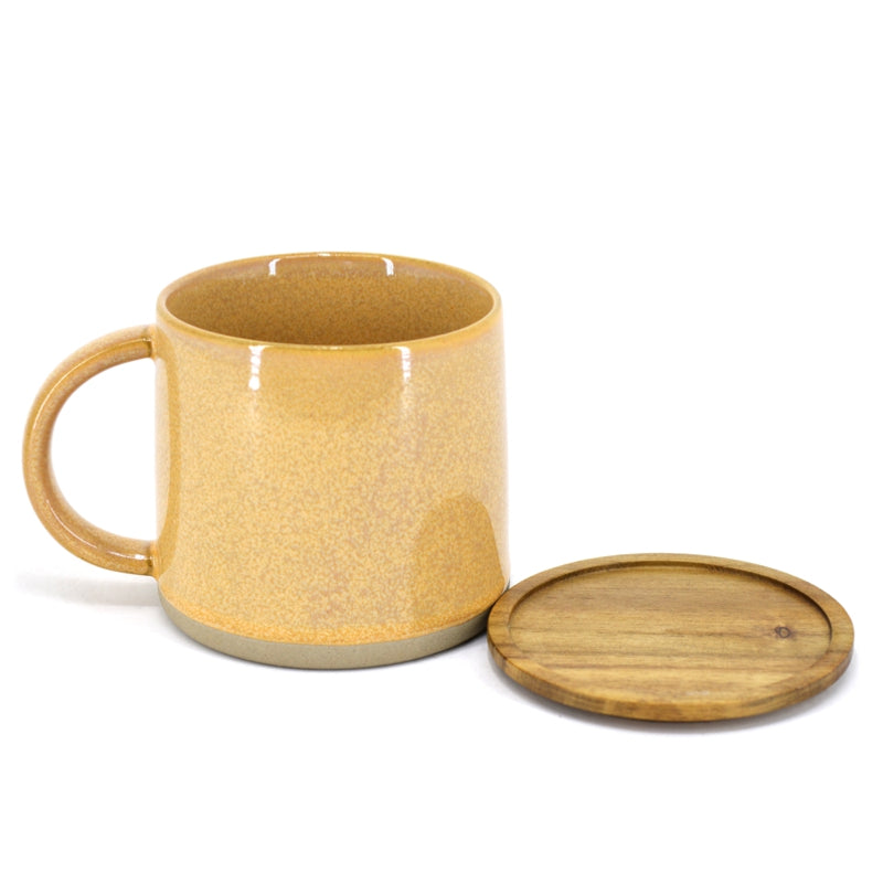 Reactive Mug with Acacia Lid