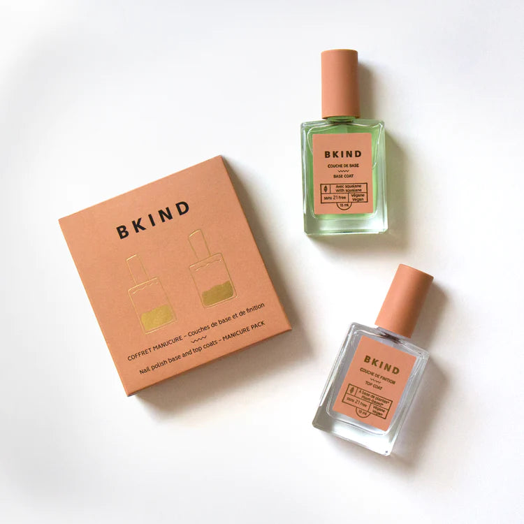 BKind Nail Polish Manicure Duo Pack (Base & Top Coat)