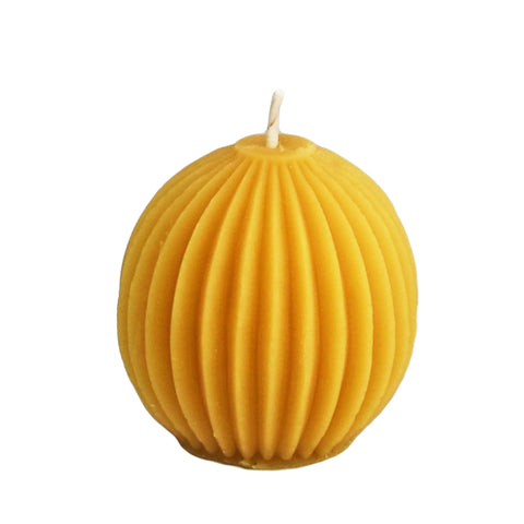 Beeswax Fluted Sphere Candle