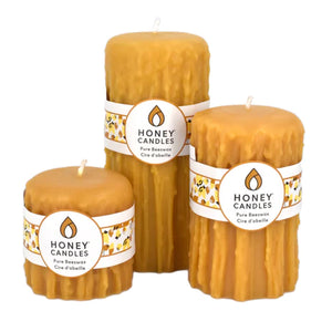 Natural Heritage Drip Pillar Beeswax Candles