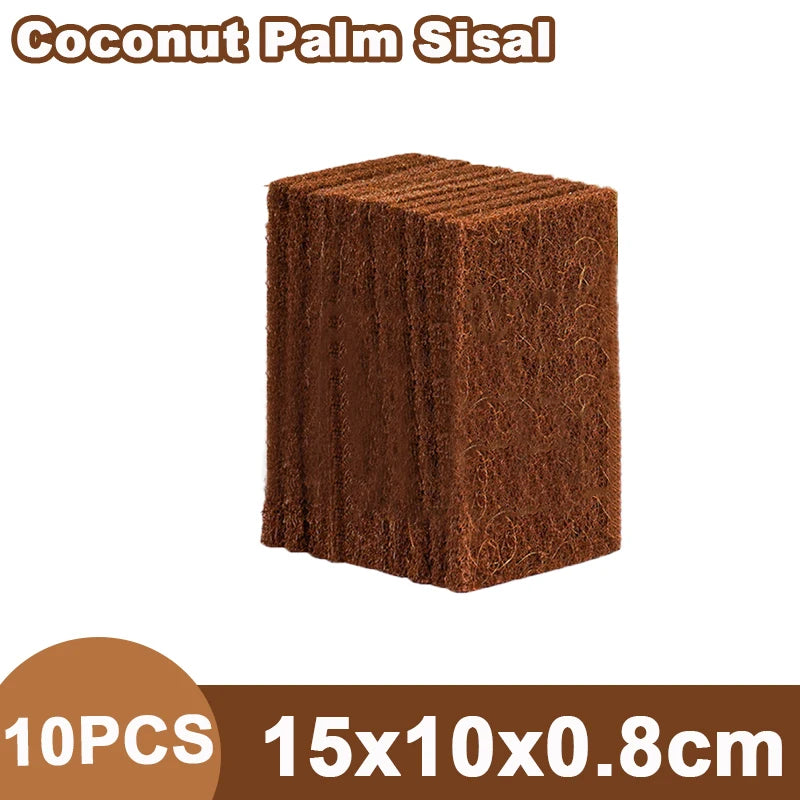 10PCS Natural Sisal Microfiber Sponge Kitchen Dishes Cleaning Cloth Eco Friendly Dishwashing Sponges Pan Pot Scouring Pad