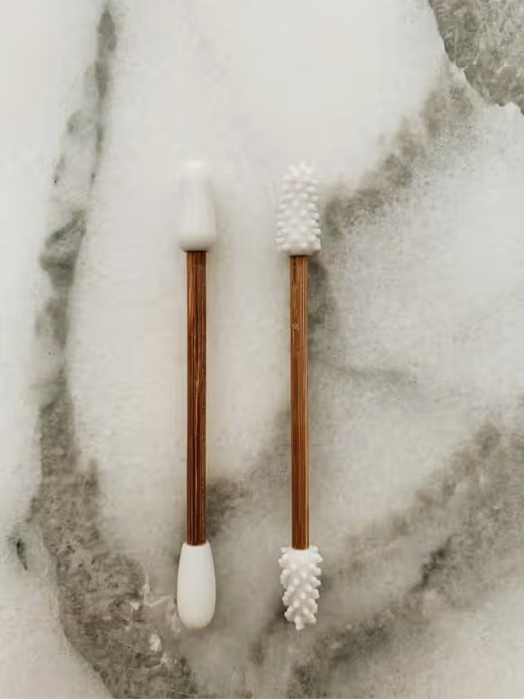 Reusable Silicone and Bamboo Swabs (Set of 2)