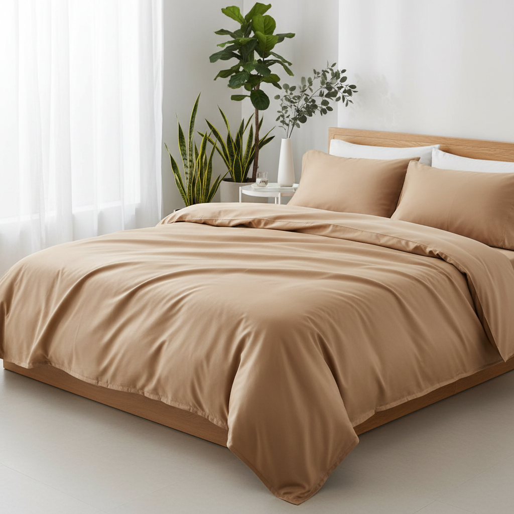 Bamboo Cotton Duvet Cover - Dune
