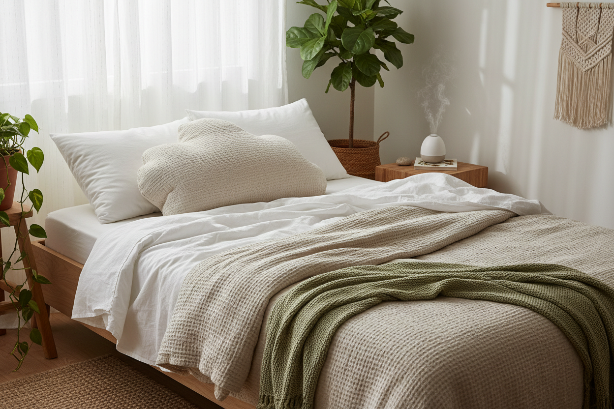 Organic Kapok Pillow Lifestyle - Natural Eco-Friendly Bedroom