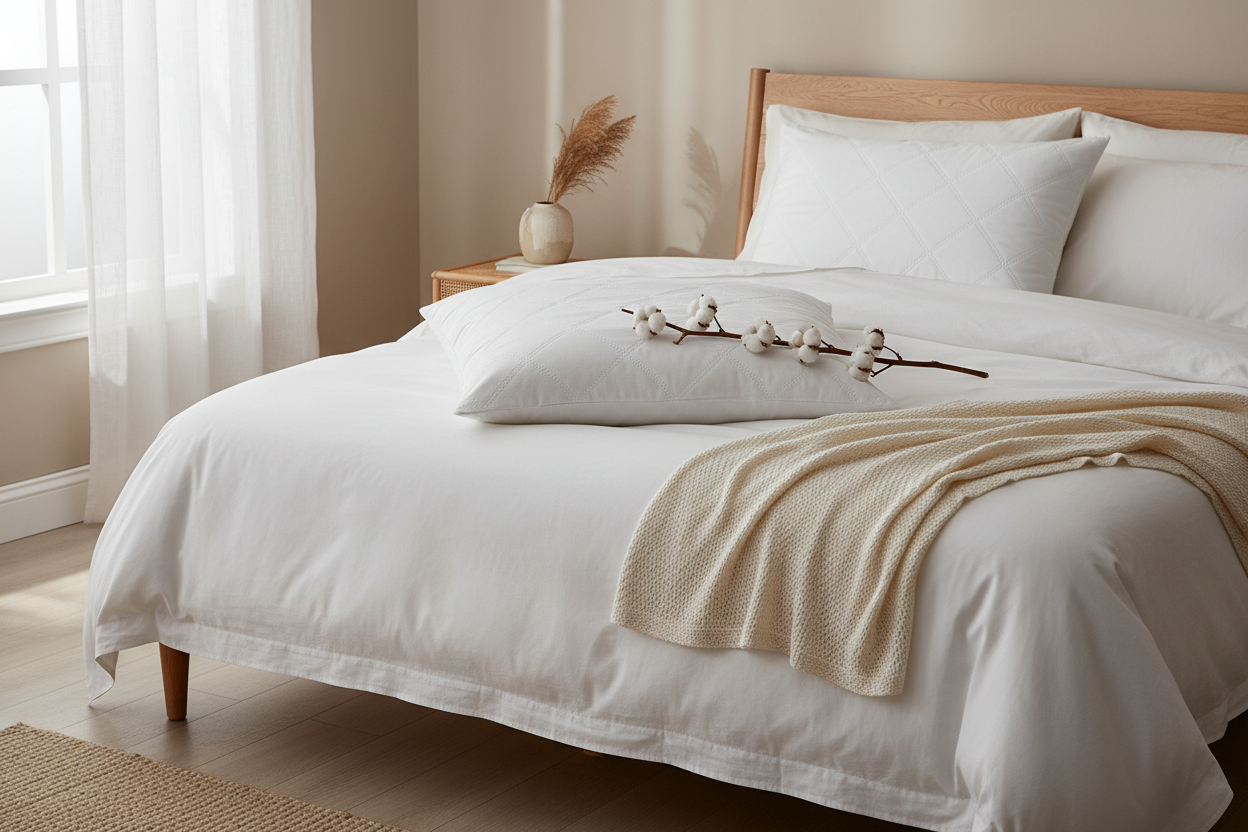 Pure Cotton Pillow Protector - Good Planet - 100% Natural Breathable Hypoallergenic