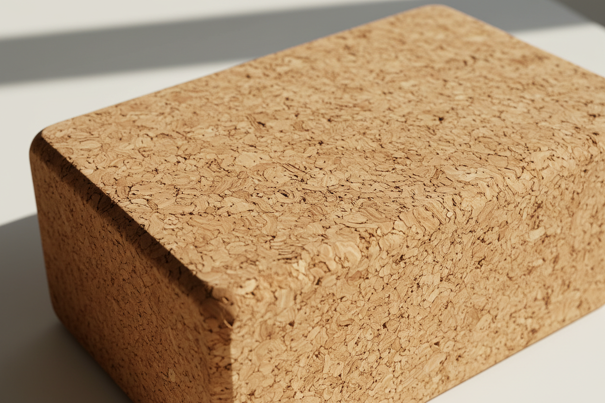 Natural Cork Texture Detail - High Density Yoga Block
