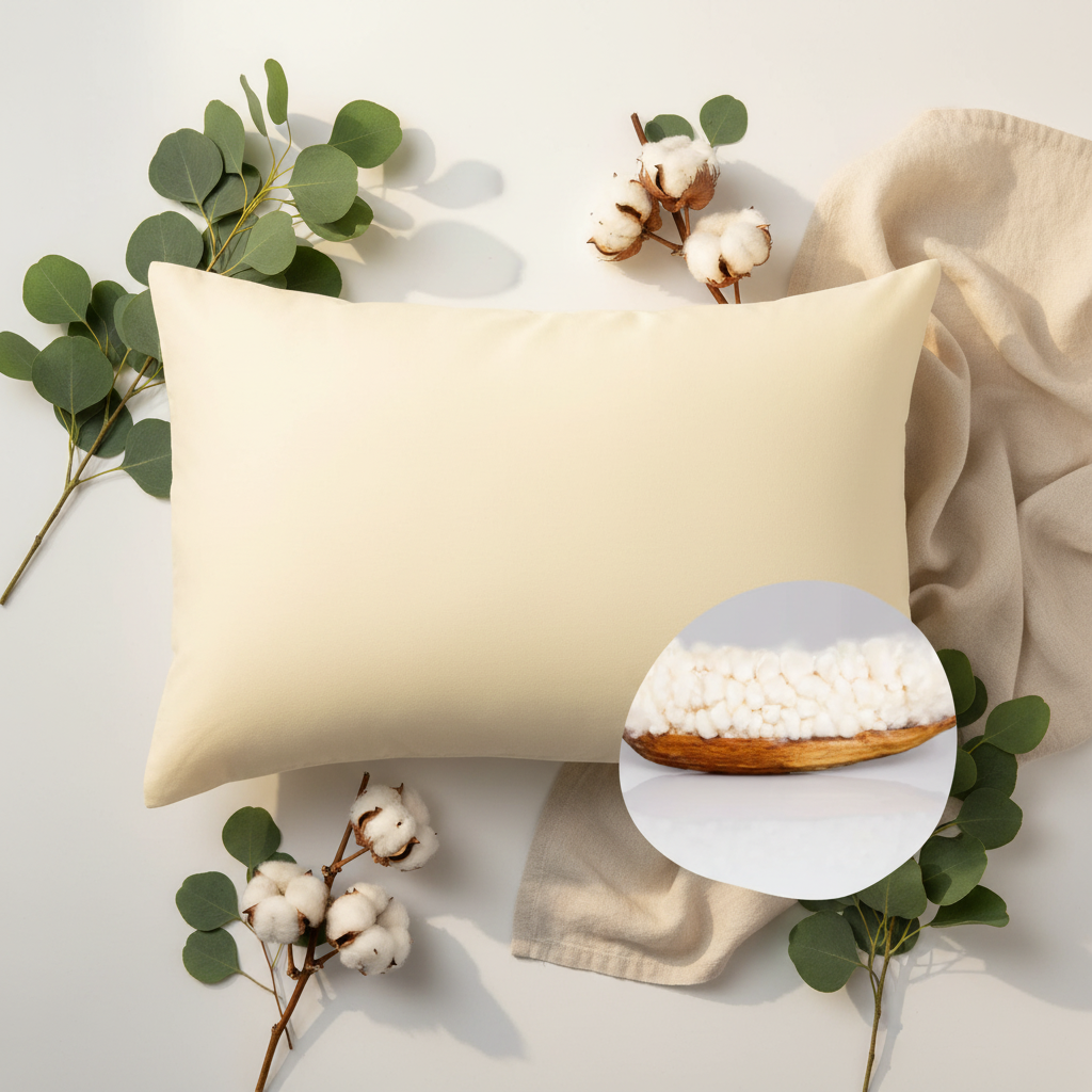 Kapok Pillow Flat Lay