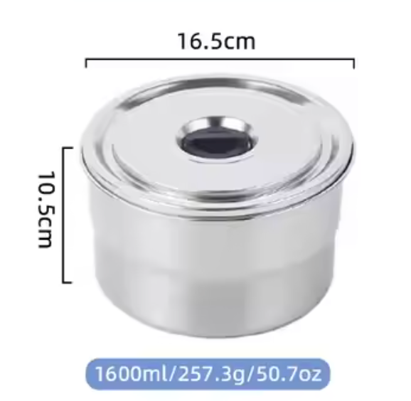 Food Container Stainless Steel 304 Round With Silicone Vent