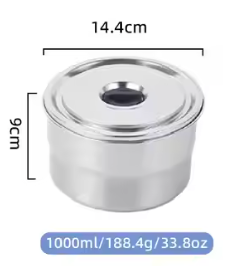 Food Container Stainless Steel 304 Round With Silicone Vent