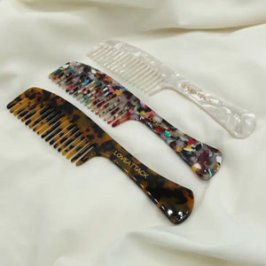 Long Handled Cellulose Acetate Hair Combs