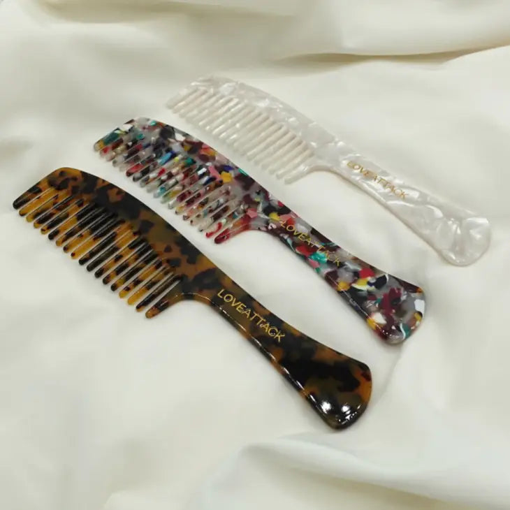 Long Handled Cellulose Acetate Hair Combs