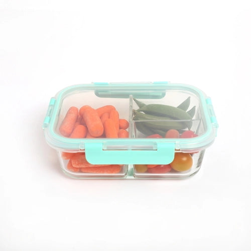 Life Without Waste- Divided Glass Lunch Container with Plastic Lid