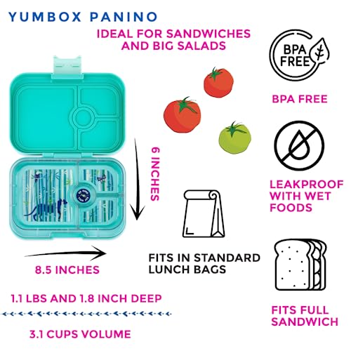Yumbox Panino 4-Compartment Lunch Box - Tropical Aqua