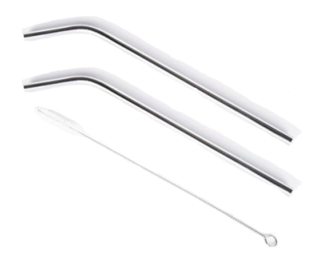 Onyx Stainless Steel Smoothie Straws - 2 Pack
