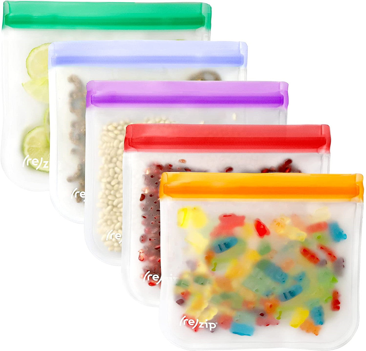 (re)zip Lay-Flat Lunch Size Reusable Bag (set of 5)