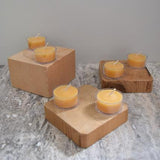 Pack of Six Tealights in Clear Cup Beeswax Candles