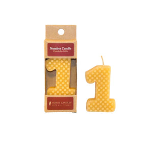 Numbered Beeswax Birthday Candles