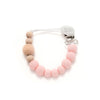 Colour Block Silicone & Wood Pacifier Clip