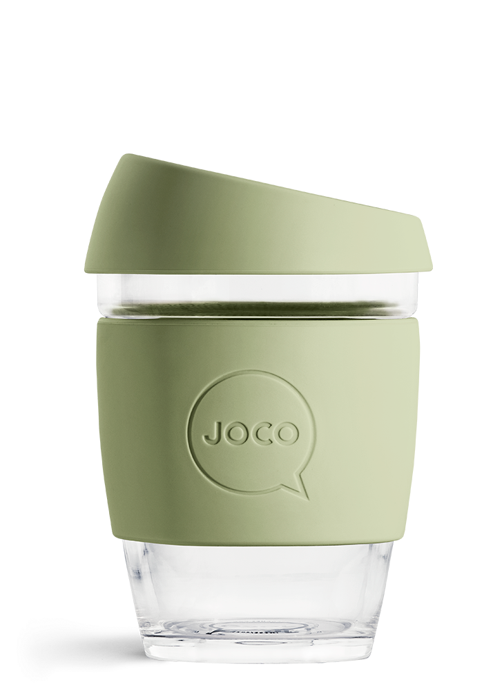 JOCO Reusable Glass Coffee Cup 12oz.