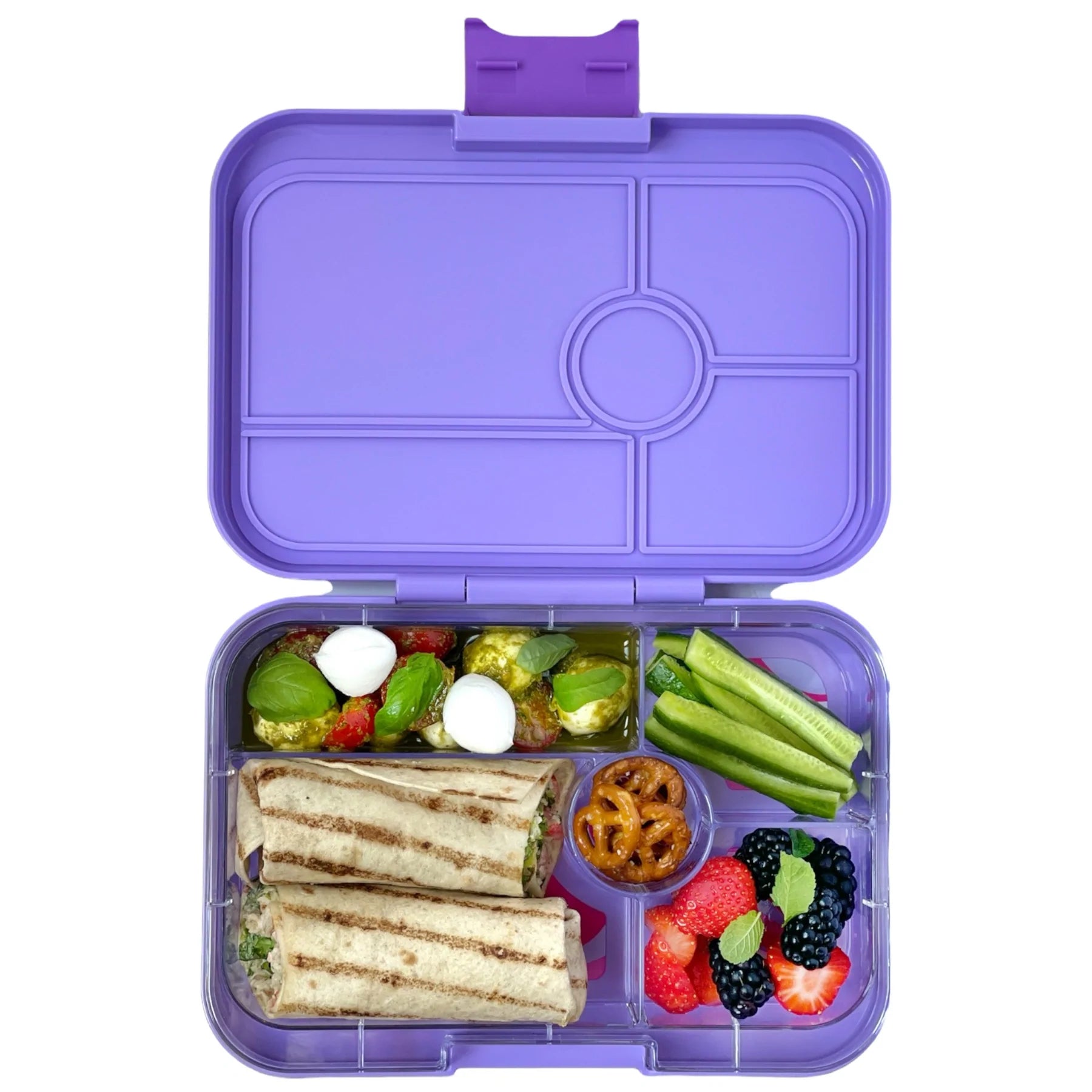 Yumbox Tapas Larger Size - 5 Compartment Leakproof Bento Lunch Box for Pre-Teens, Teens & Adults (Seville Purple)