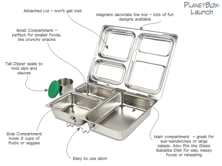 PlanetBox Launch Stainless Steel Lunchbox