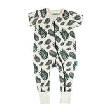 2-Way Zip Short Sleeve Romper - Signature Print
