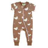 2-Way Zip Short Sleeve Romper - Signature Print