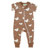 2-Way Zip Short Sleeve Romper - Signature Print