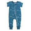 2-Way Zip Short Sleeve Romper - Signature Print