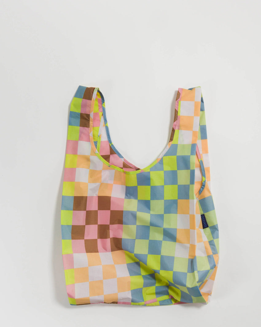 REUSABLE CHECKERED/SMILEY FACE BAG