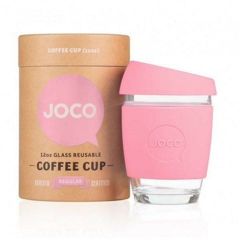 JOCO Reusable Glass Coffee Cup 12oz.