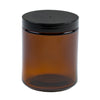 Empty Amber Glass Jar with Black Gloss Cap -  8 oz/ 250 g