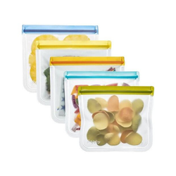 (re)zip Lay-Flat Reusable Storage Bags (Multi-Colour 5 Pack)