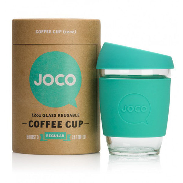 JOCO Reusable Glass Coffee Cup 12oz.